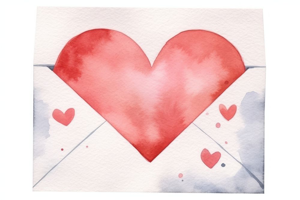 Love letter heart white background creativity. AI generated Image by rawpixel.
