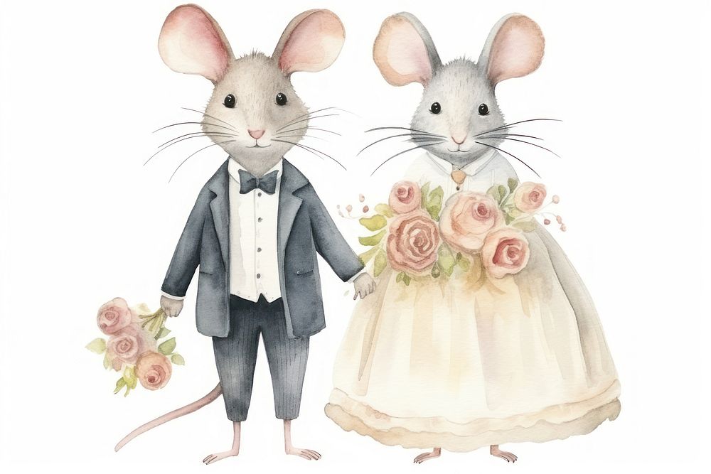 Mice married animal rat wedding. 