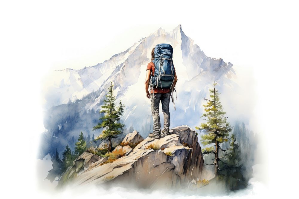 Backpacker adventure backpacking recreation. AI generated Image by rawpixel.