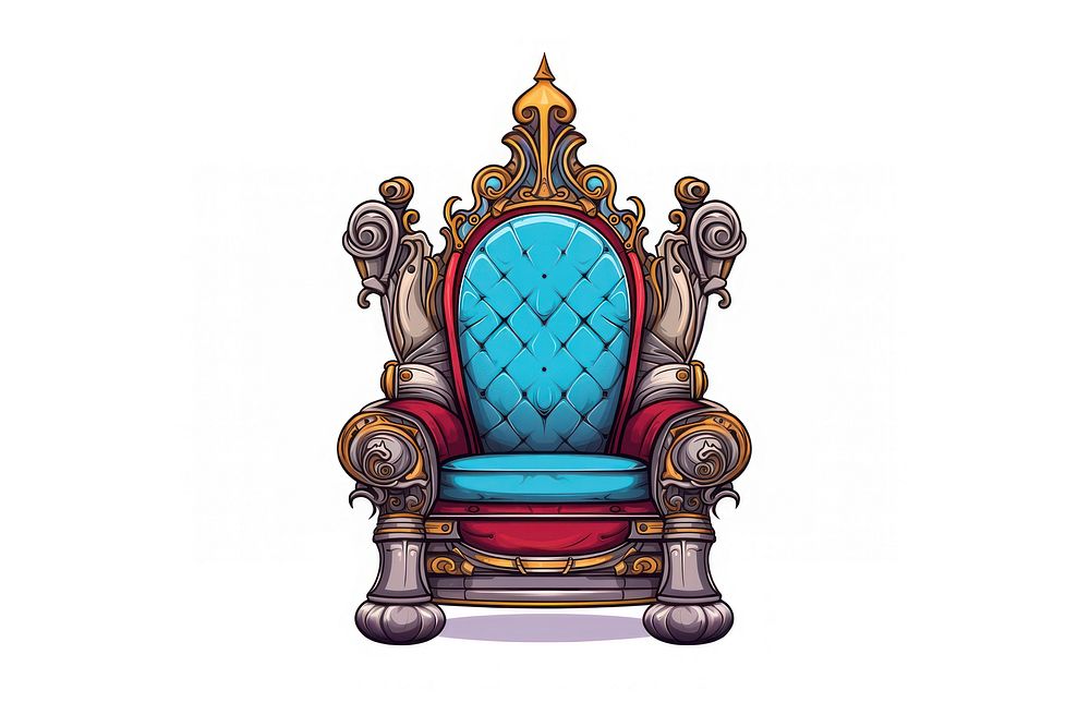 Throne furniture chair white background. AI generated Image by rawpixel.