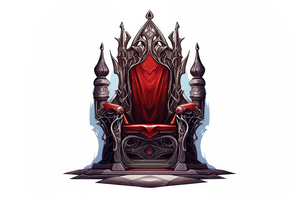 Throne chair white background furniture. AI generated Image by rawpixel.