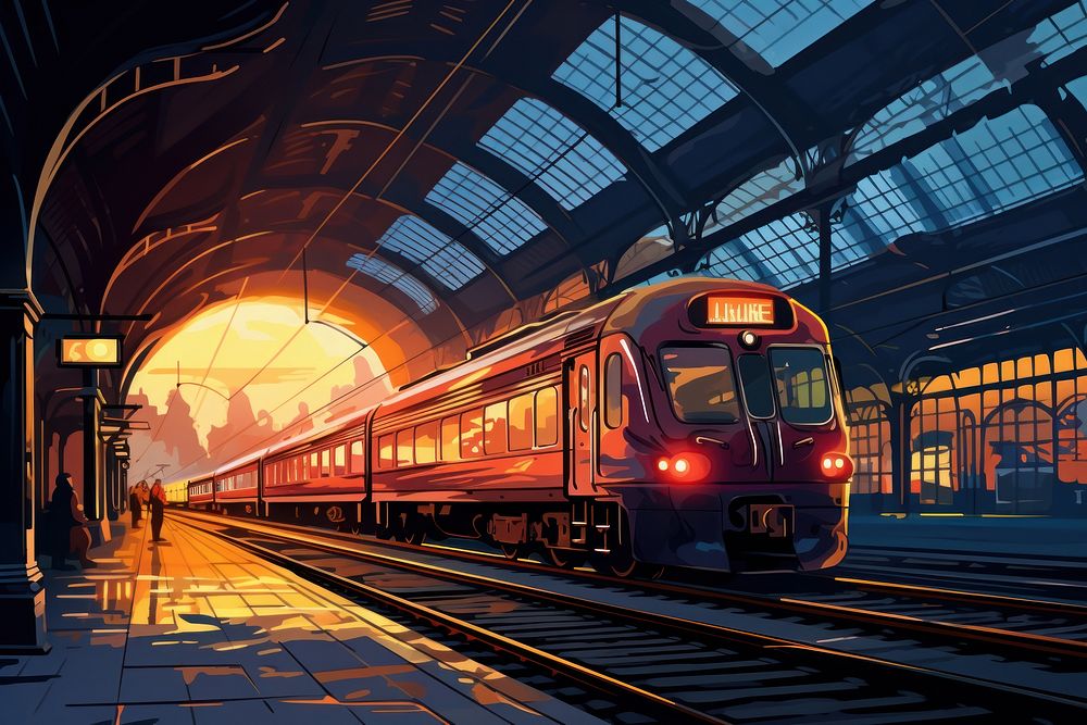 Train station railway vehicle subway. AI generated Image by rawpixel.