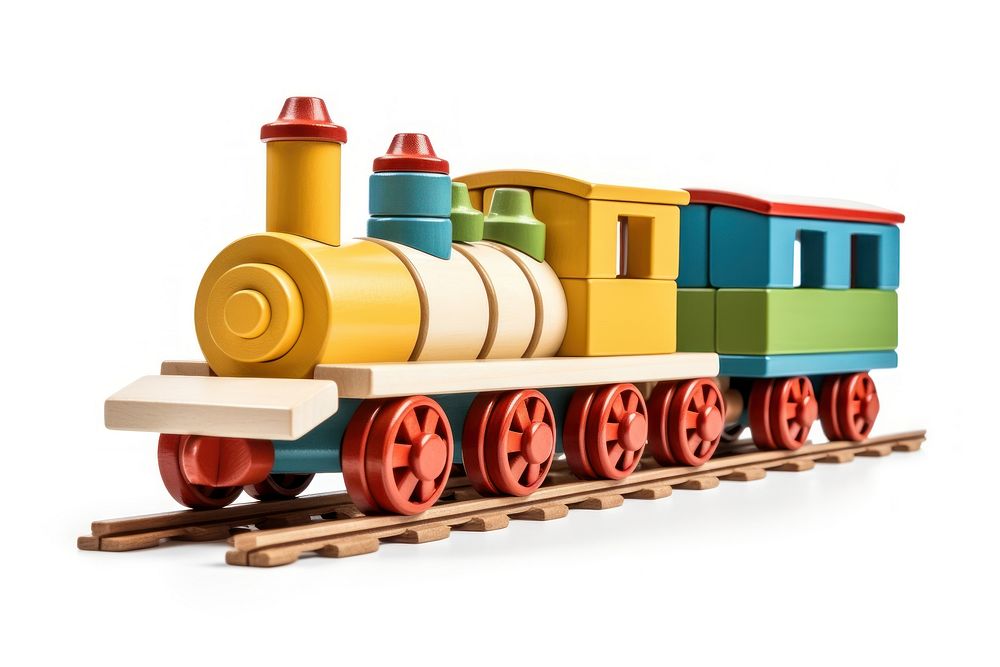 Toy train locomotive vehicle white background. AI generated Image by rawpixel.