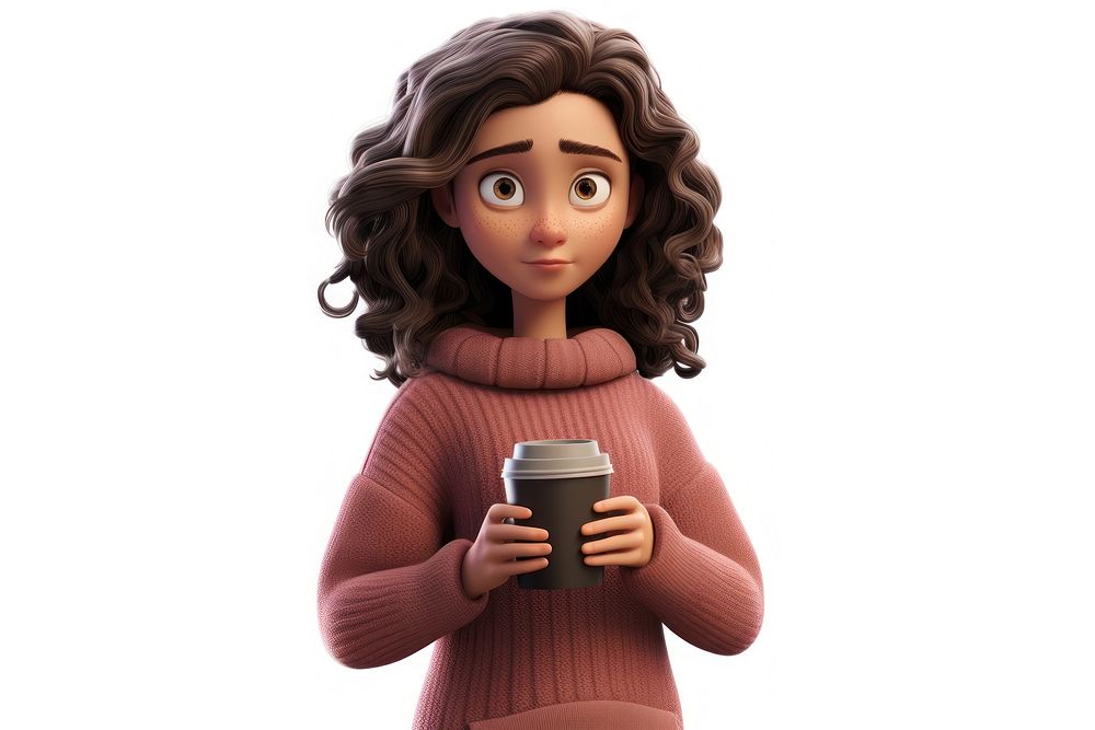 Coffee knitted woman sweater. AI generated Image by rawpixel.