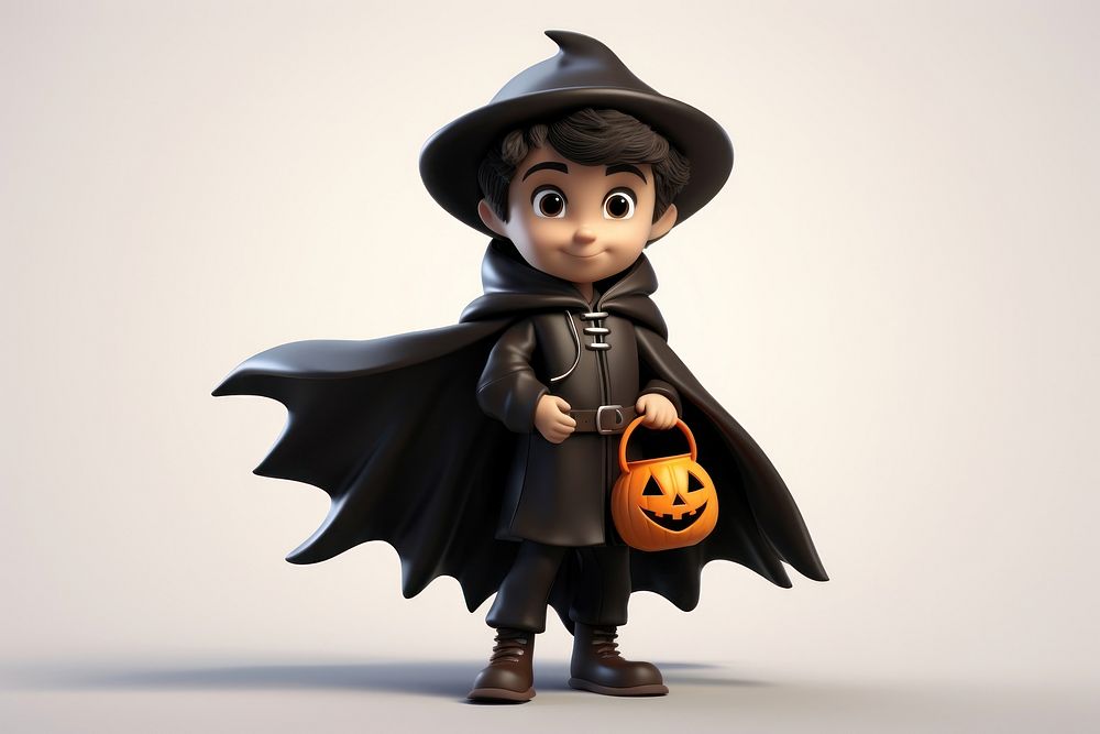 Witch costume boy cartoon anthropomorphic. AI generated Image by rawpixel.