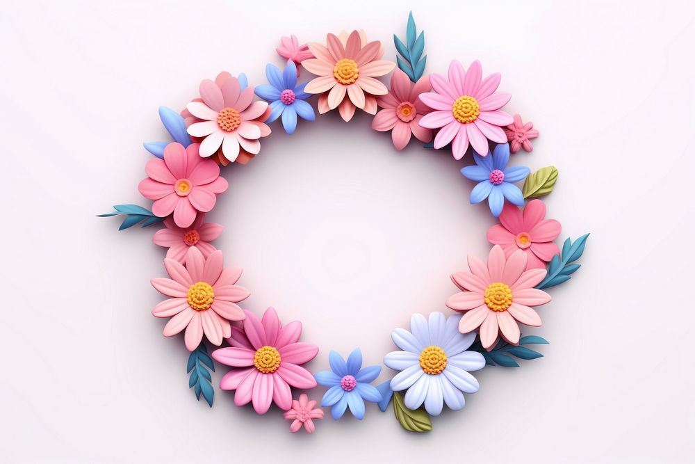 Wreath floral flower plant. AI generated Image by rawpixel.