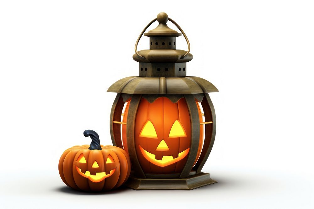 Halloween lantern pumpkin anthropomorphic. AI generated Image by rawpixel.