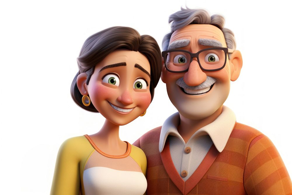 Couple old cartoon adult. AI generated Image by rawpixel.