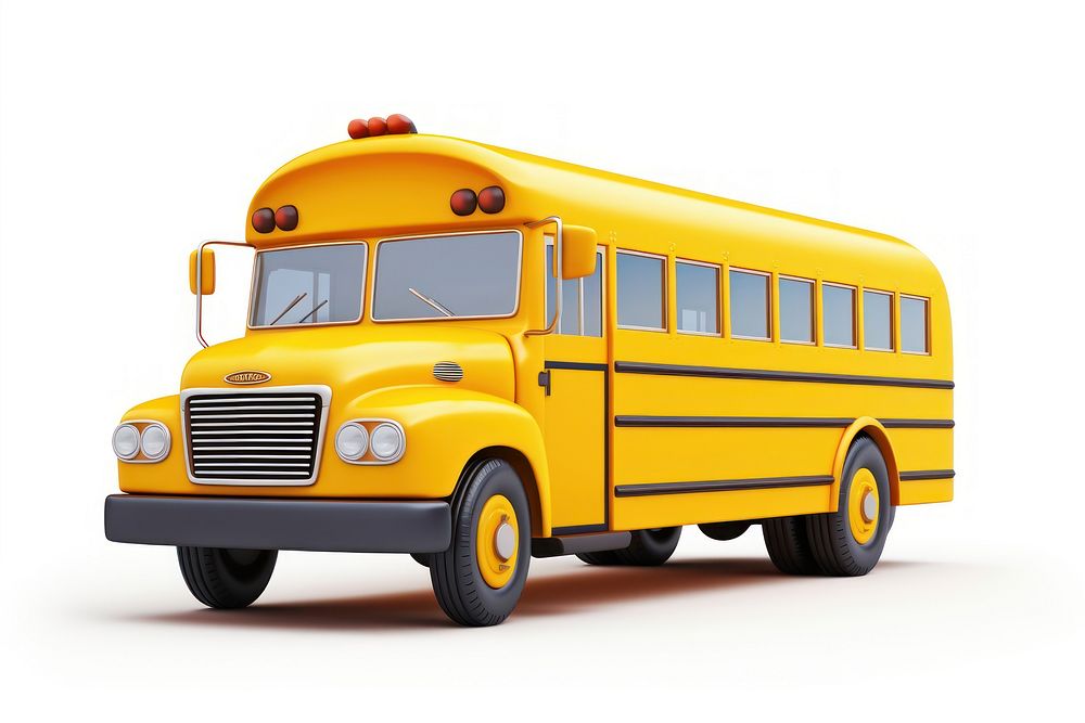 School bus vehicle car white background. AI generated Image by rawpixel.