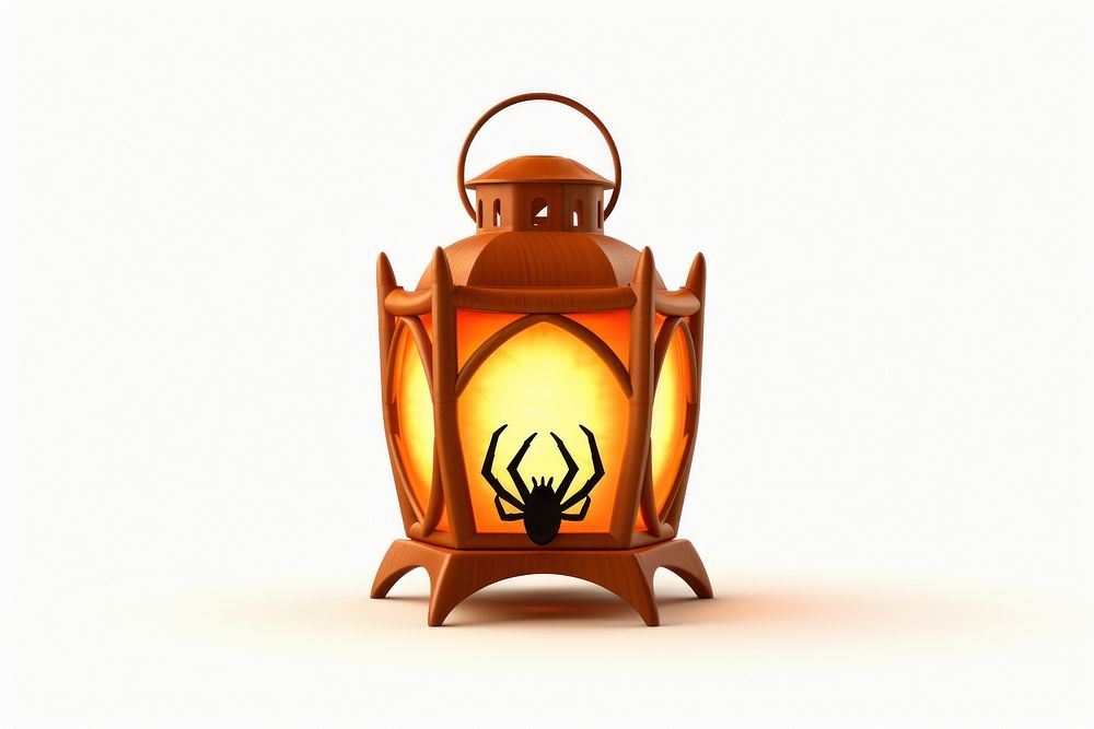 Lantern spider lamp white background. AI generated Image by rawpixel.
