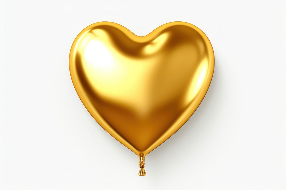 Balloon heart gold love. AI generated Image by rawpixel.