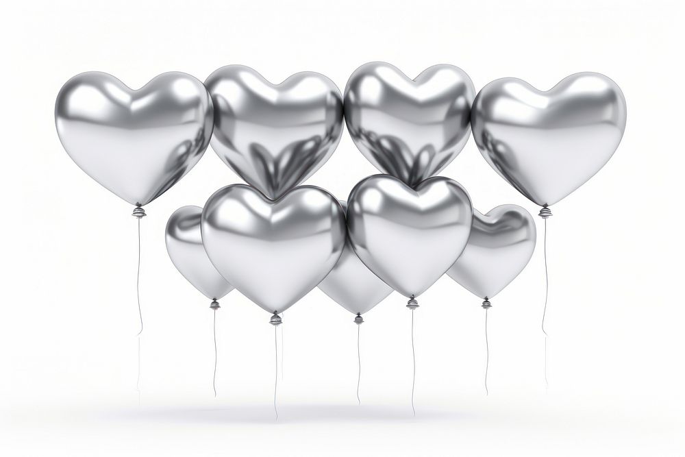 Balloons heart cartoon silver. 