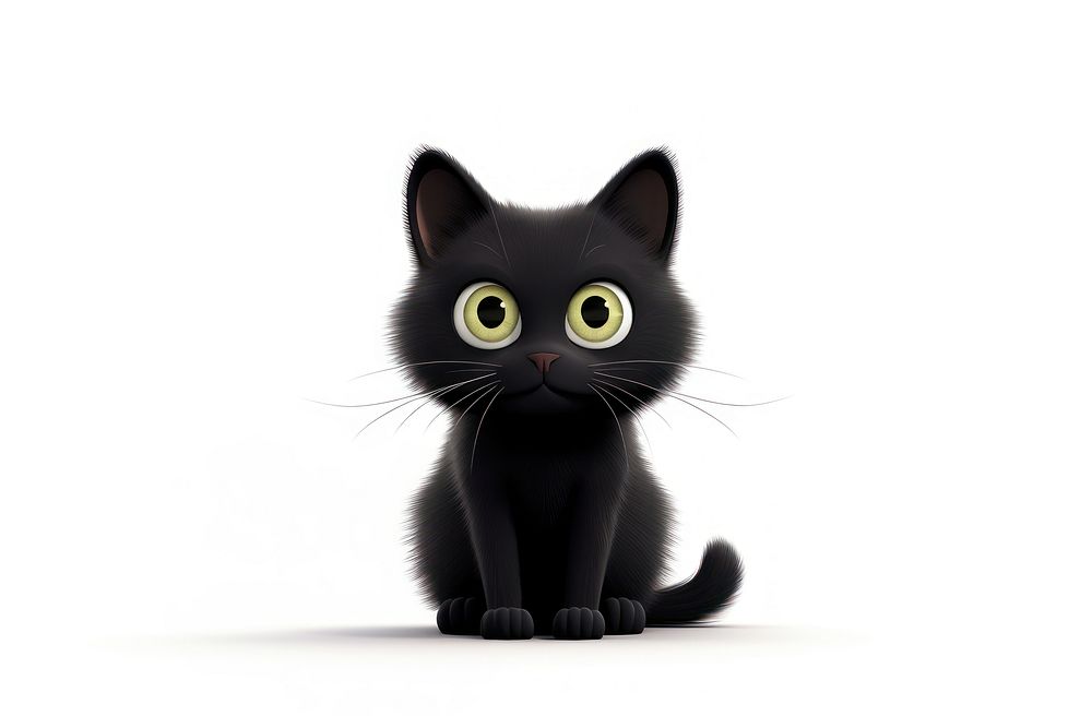 Black cat cartoon animal mammal. AI generated Image by rawpixel.