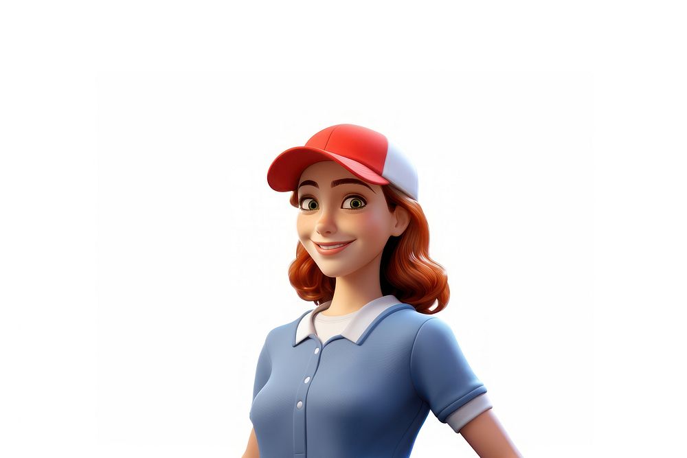 Woman cap cartoon smiling. AI generated Image by rawpixel.