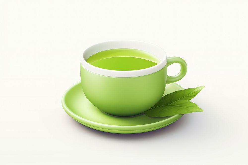 Green tea Japanese cup saucer. AI generated Image by rawpixel.