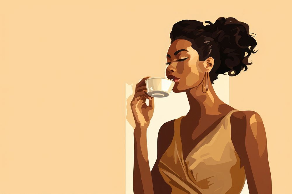 Woman drinking tea adult refreshment relaxation. AI generated Image by rawpixel.