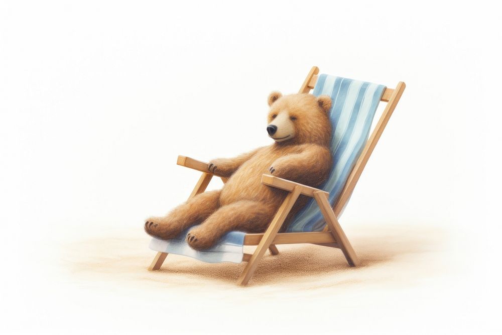 Chair bear furniture mammal. AI generated Image by rawpixel.