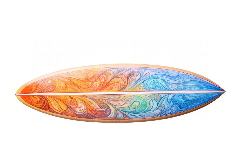 Surfboard drawing white background creativity. 