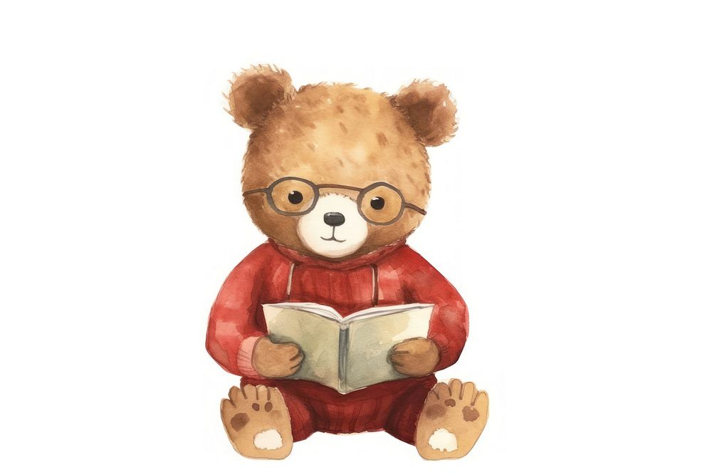 Bear reading cartoon cute toy. AI generated Image by rawpixel.