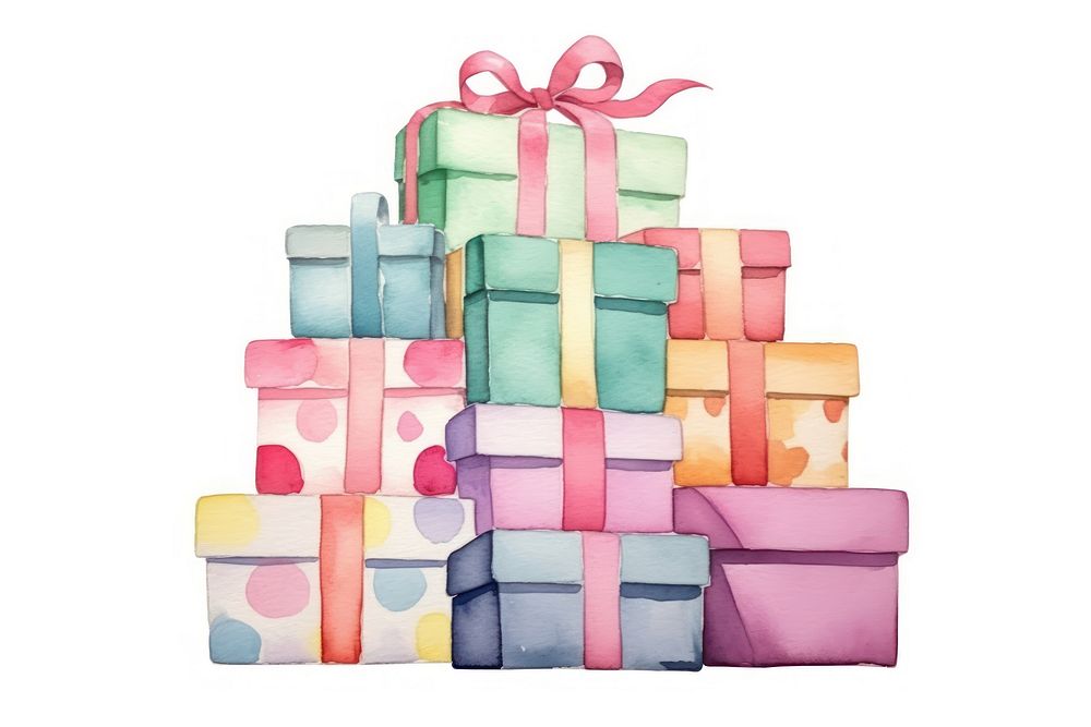 Christmas present gift white background celebration. 