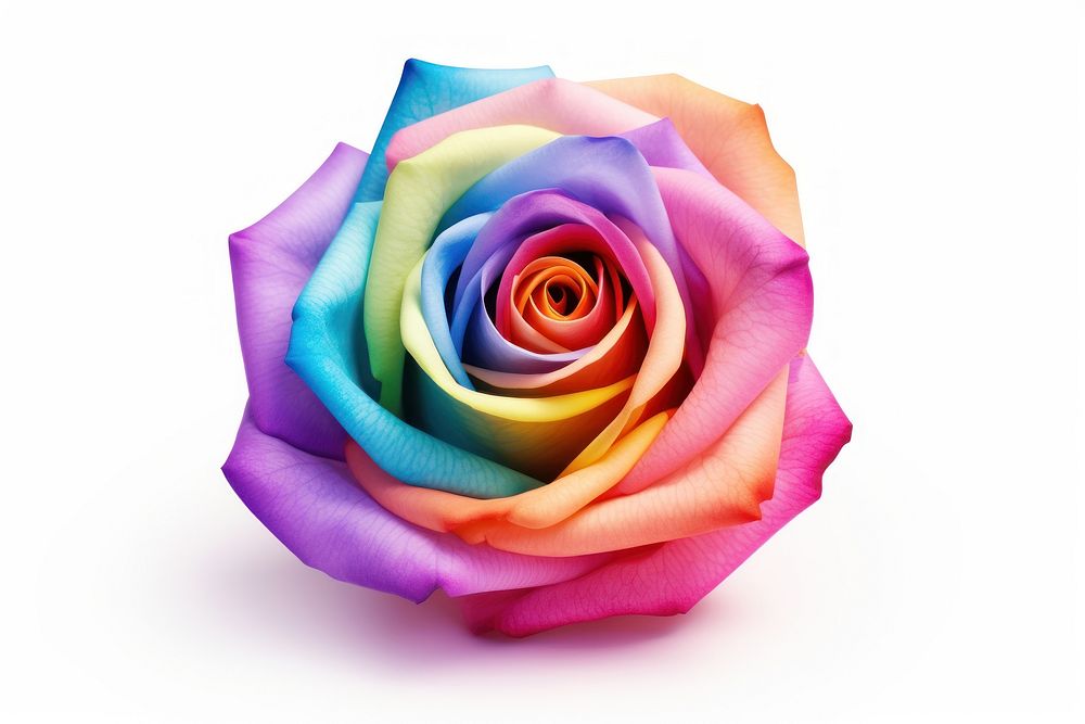 Rose rainbow color realistic flower. AI generated Image by rawpixel.