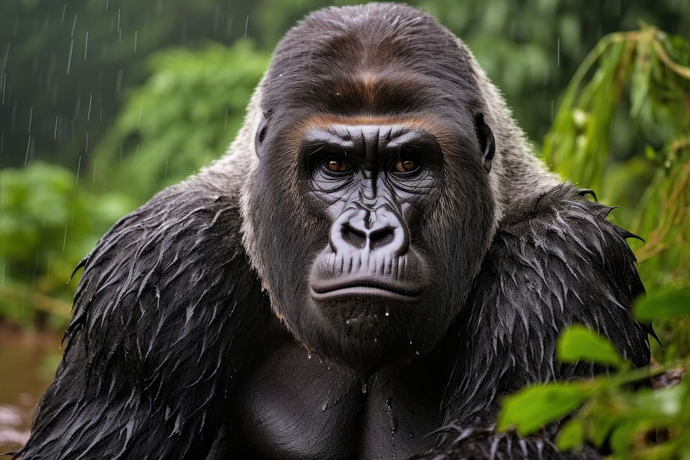 Gorilla wildlife monkey animal. AI generated Image by rawpixel.