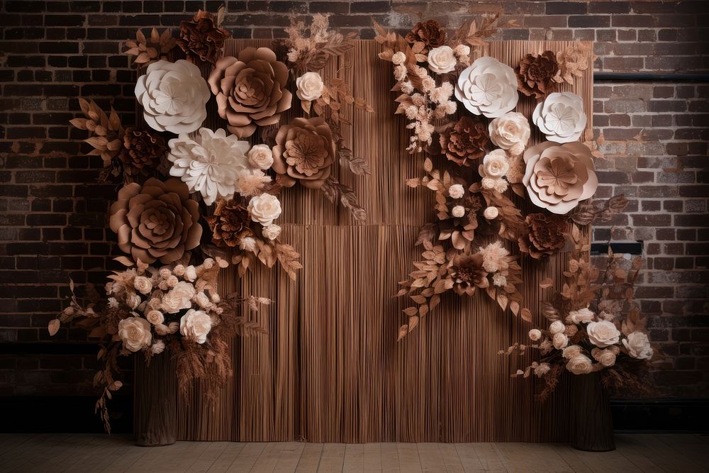 Wedding backdrop flower wood plant. 