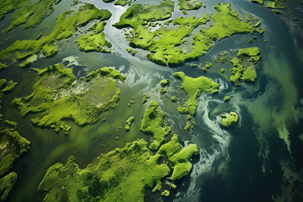 Fully bloomed algae green outdoors nature. AI generated Image by rawpixel.
