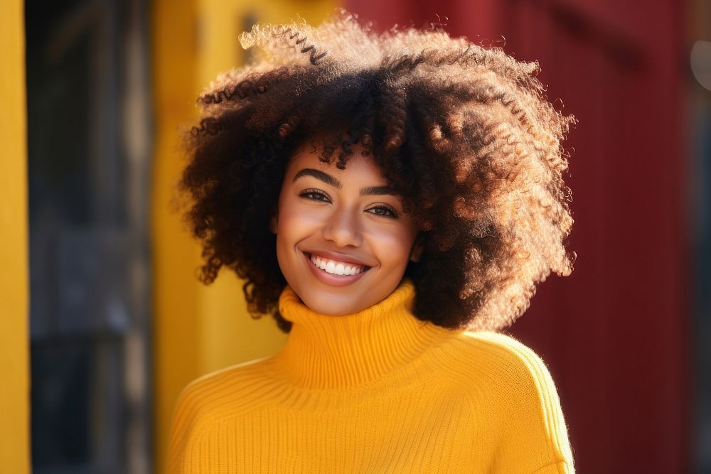 A African-American young woman smile portrait adult. AI generated Image by rawpixel.