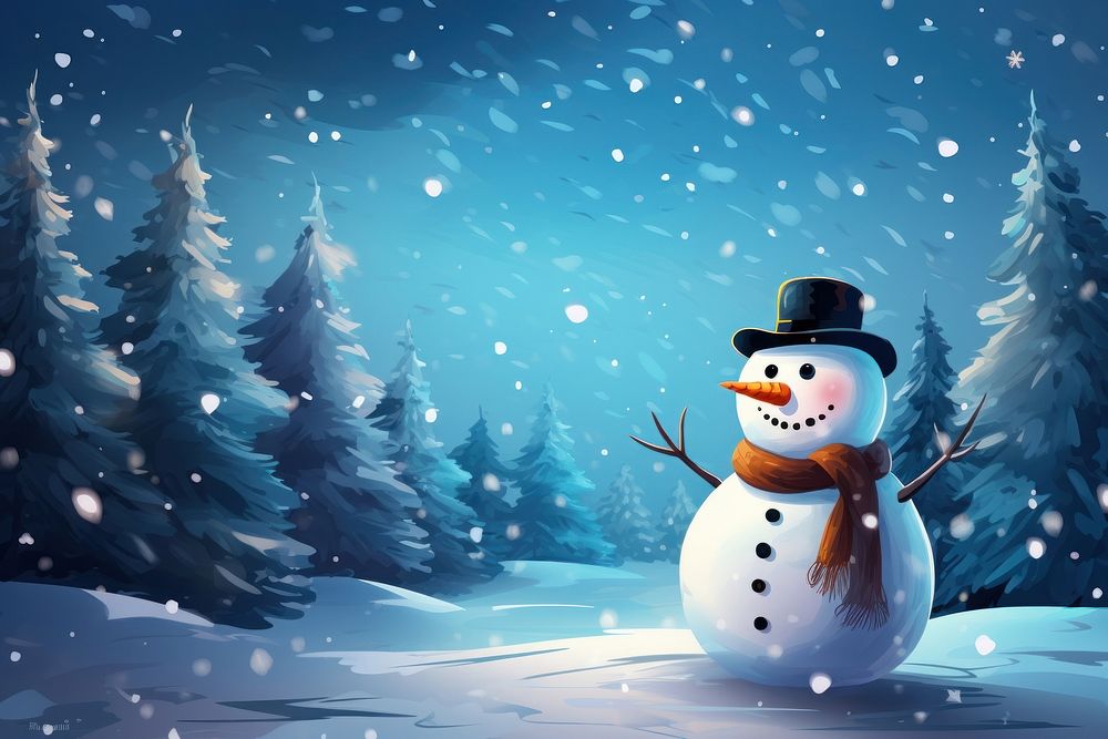 Happy snowman winter christmas outdoors. AI generated Image by rawpixel.