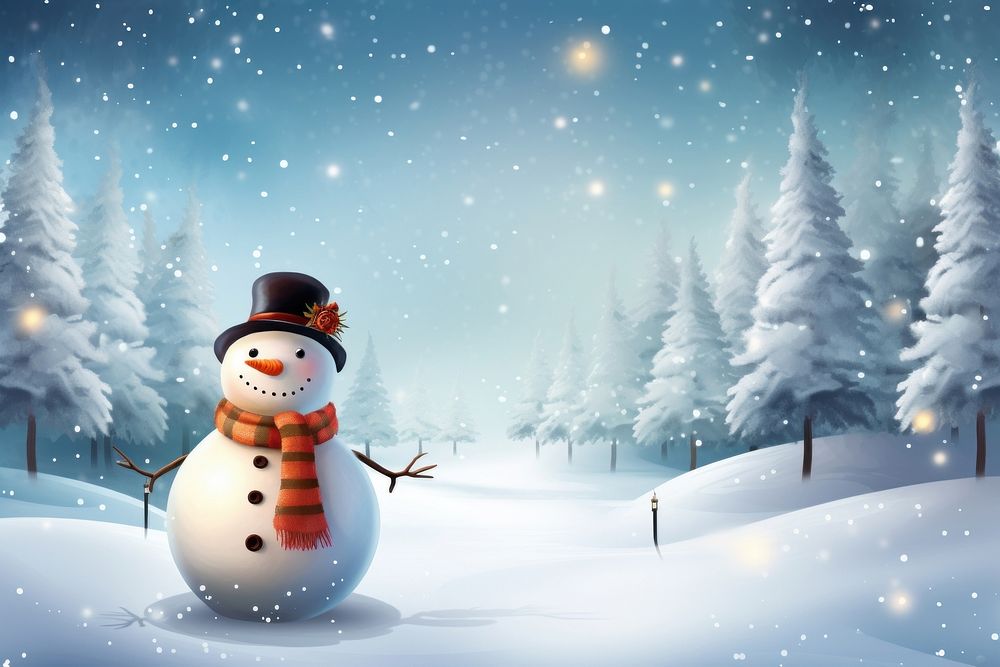 Happy snowman winter christmas outdoors. AI generated Image by rawpixel.