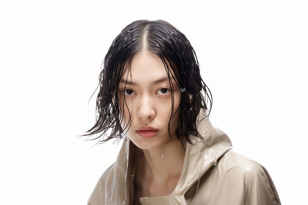 Wet hair asian model portrait. AI generated Image by rawpixel.