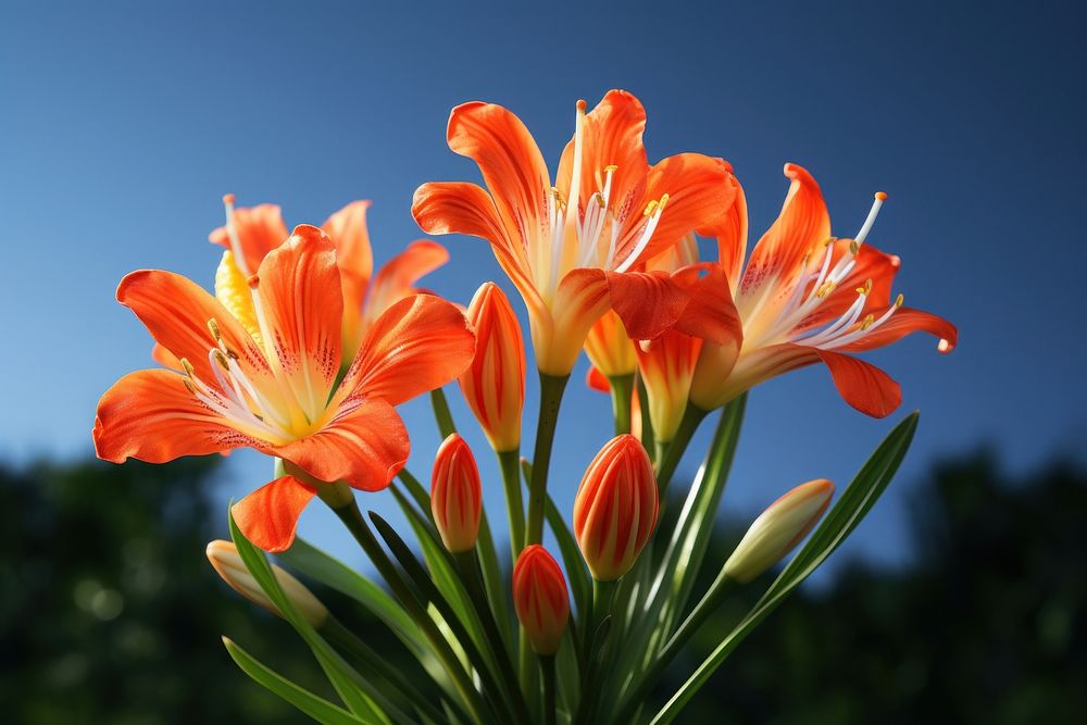Nature Clivia lily Beautiful blossom. AI generated Image by rawpixel.