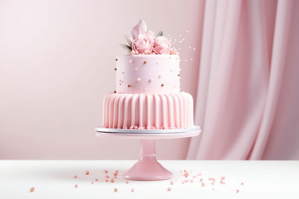 Wedding cake stand dessert cream food. AI generated Image by rawpixel.