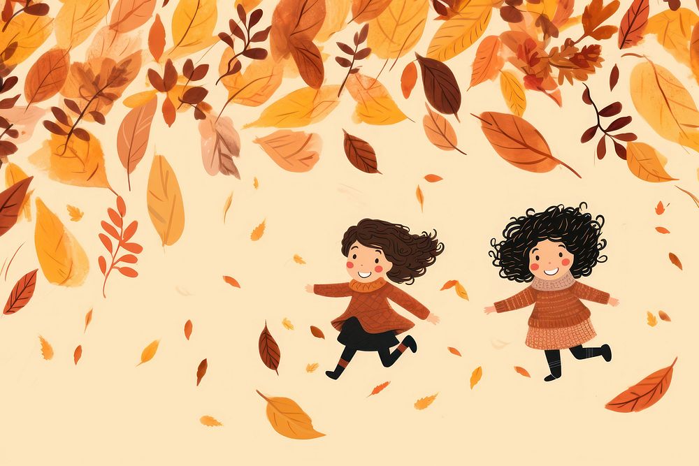 Kids celebration graphics autumn. AI generated Image by rawpixel.