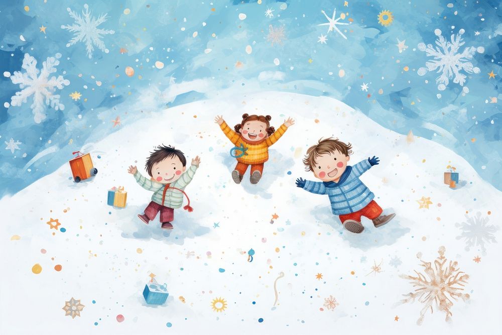 Kids snow celebration baby. AI generated Image by rawpixel.