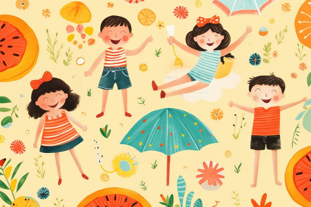 Kids pattern summer child. AI generated Image by rawpixel.