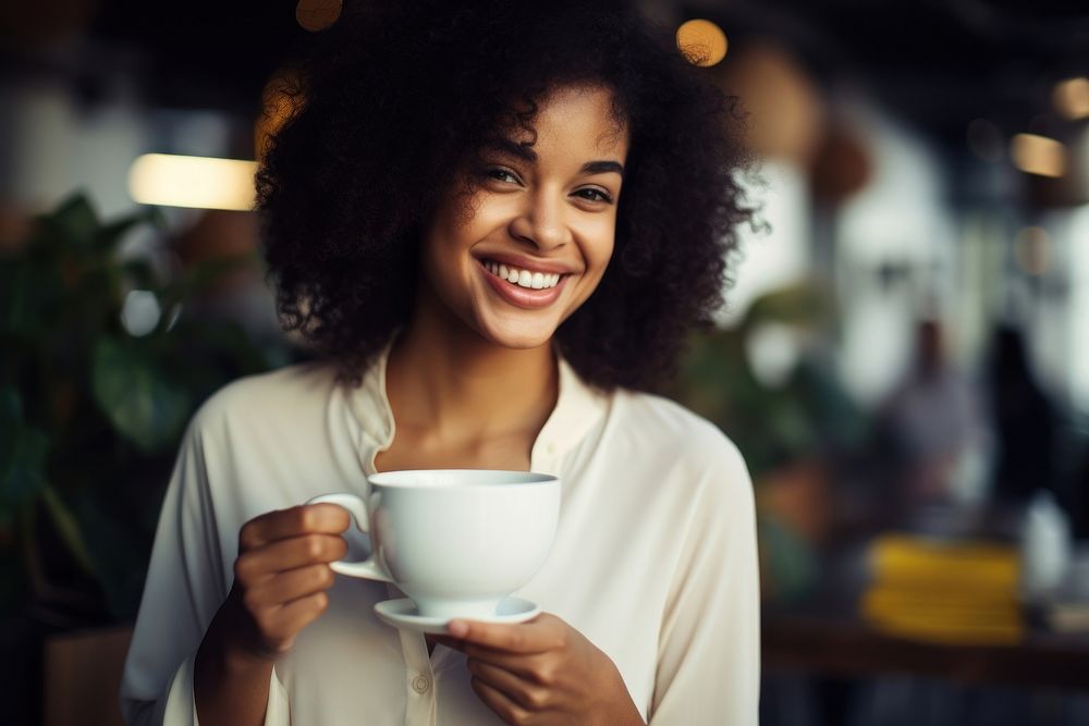 Tea cup smiling holding smile. AI generated Image by rawpixel.
