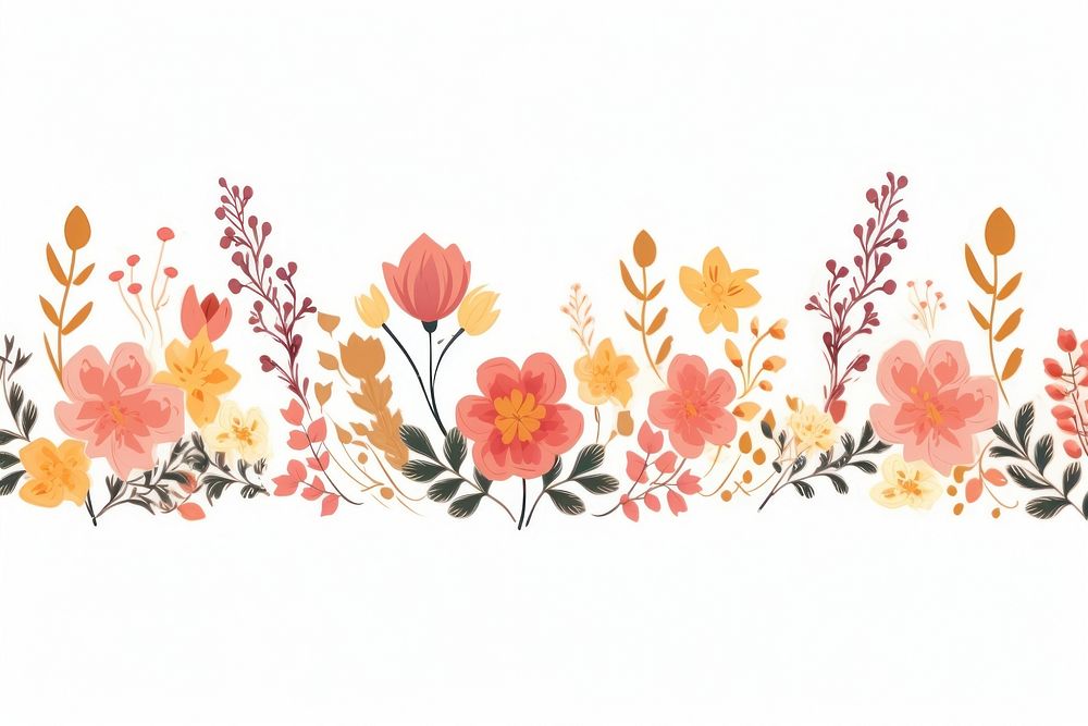 Floral border backgrounds pattern. AI generated Image by rawpixel.