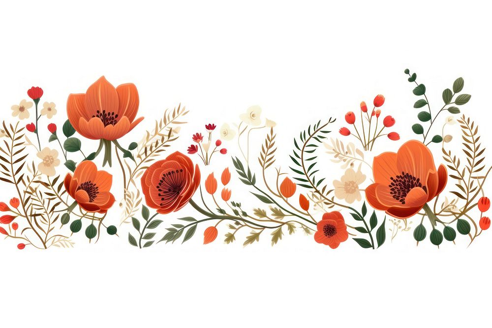 Floral border pattern flower. AI generated Image by rawpixel.