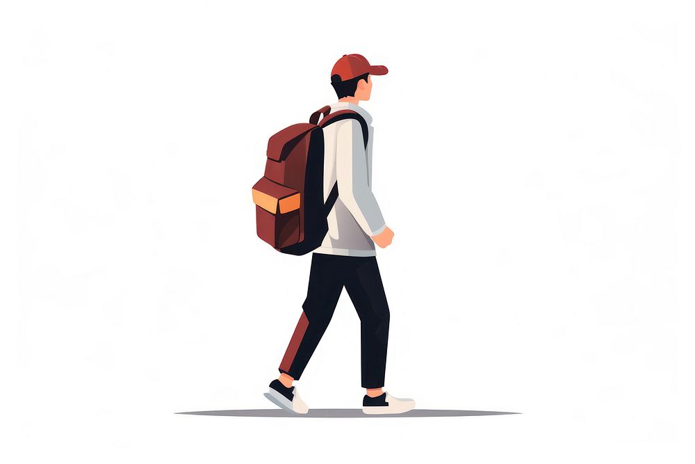 College student backpack walking. AI generated Image by rawpixel.