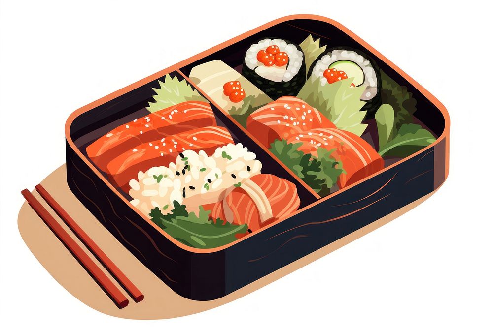 Bento box sushi lunch. AI generated Image by rawpixel.