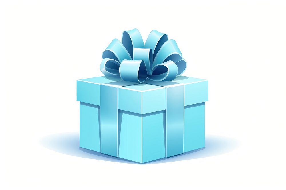 Gift box blue white background. AI generated Image by rawpixel.