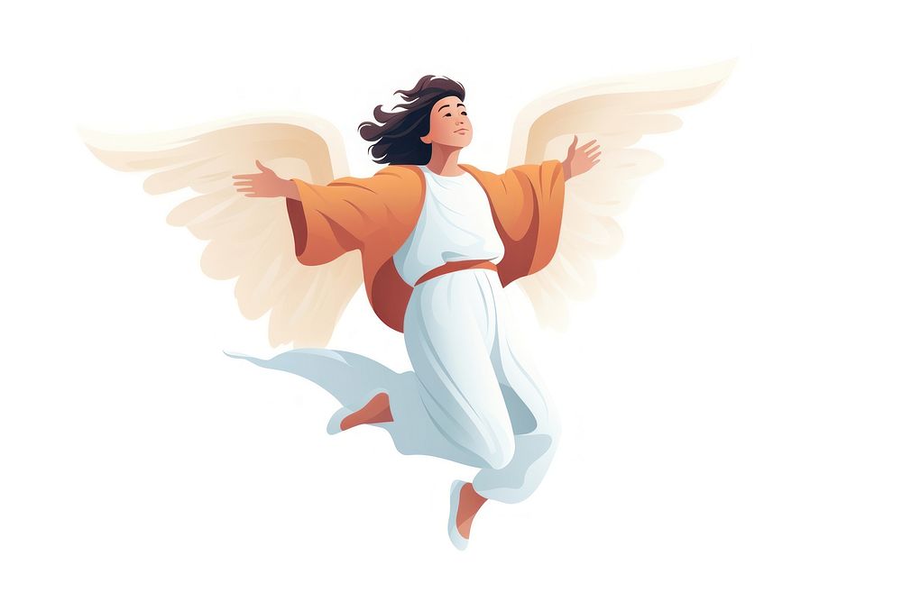 Angel biblical cartoon flying. AI generated Image by rawpixel.