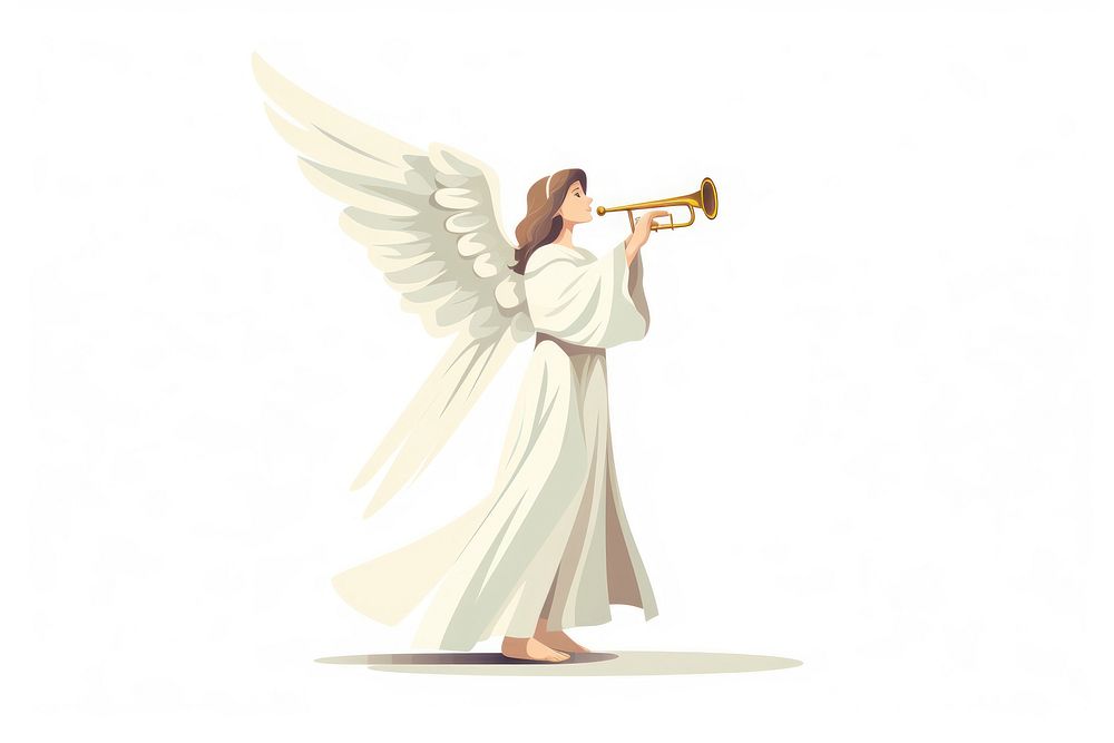 Angel biblical adult white background. AI generated Image by rawpixel.