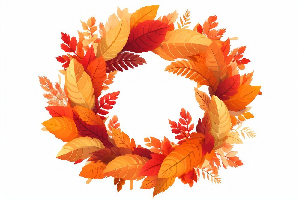 Wreath autumn pattern plant. AI generated Image by rawpixel.