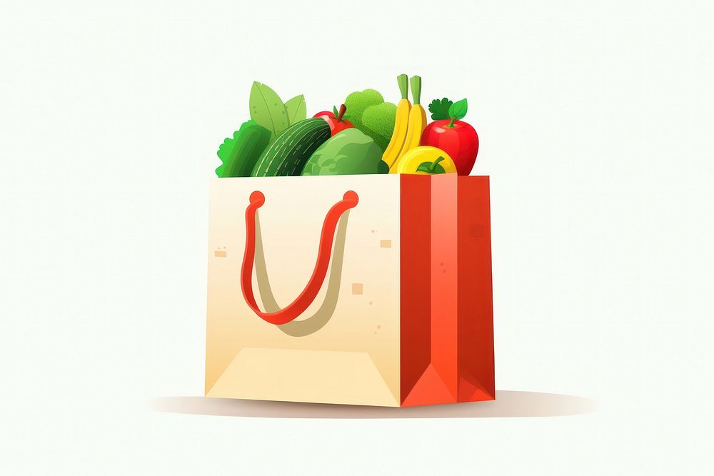Grocery bag greengrocer freshness variation. AI generated Image by rawpixel.