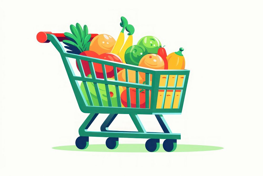 Cart grocery basket consumerism. AI generated Image by rawpixel.