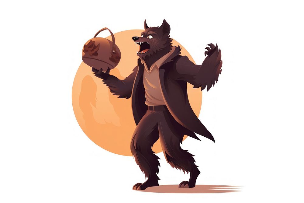 Werewolf mammal representation standing. AI generated Image by rawpixel.