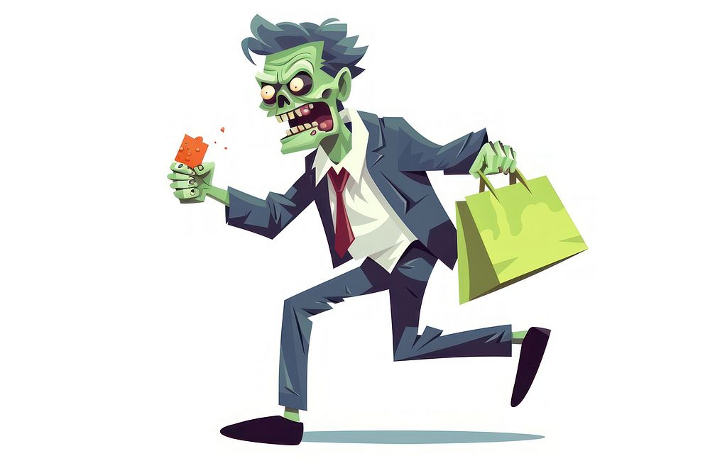Zombie bag white background celebration. AI generated Image by rawpixel.